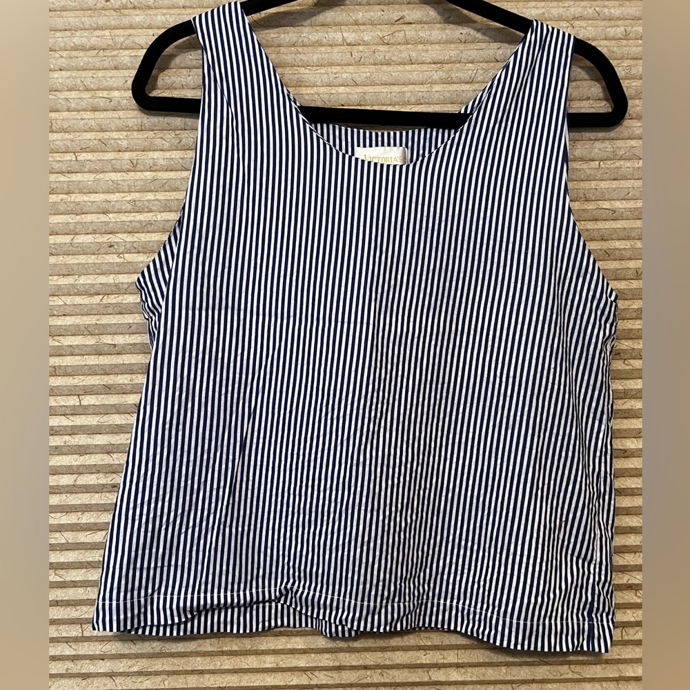 Victoria Secret striped tank top, blue and white.